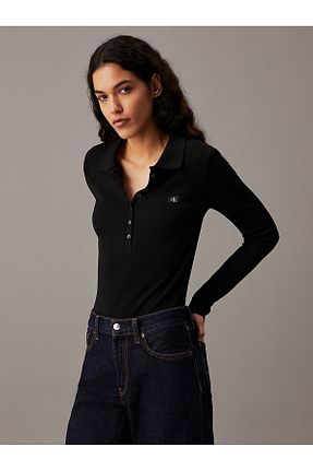 بادی مشکی زنانه یقه پولو Calvin Klein - کد 927583690