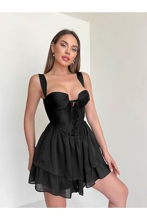 لباس مجلسی و فارغ التحصیلی مشکی زنانه پلی استر MİSSCİXFASHİON - کد 744447051