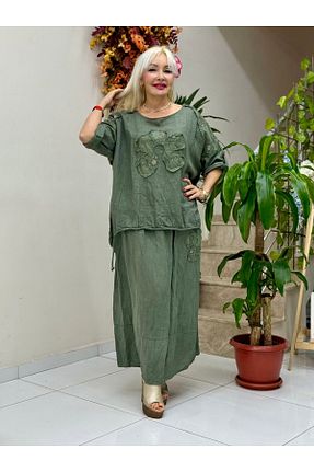 ست بالاتنه و پائین تنه خاکی زنانه بافتنی Punta Otantik - کد 927585729