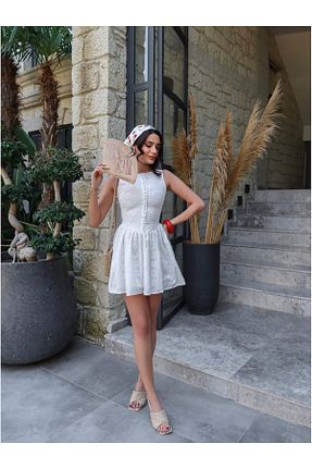 لباس سفید زنانه بافتنی ESRAHELVACI - کد 927591566