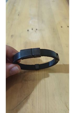 دستبند جواهر مشکی مردانه چرم خالص Gökhan Talay - کد 856462022