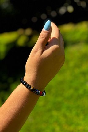 دستبند جواهر مشکی زنانه چرم خالص Gökhan Talay - کد 856462917