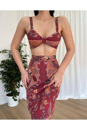 ست بالاتنه و پائین تنه قهوه ای زنانه بافتنی MİSSCİXFASHİON - کد 826516966