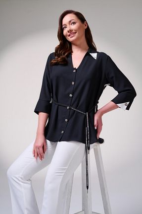 پیراهن سایز بزرگ مشکی زنانه سایز بزرگ DE WHITES - کد 927596951