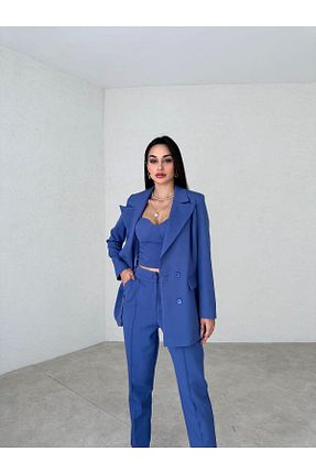 ست بالاتنه و پائین تنه آبی زنانه بافتنی MİSSCİXFASHİON - کد 765446436