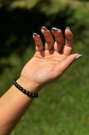 دستبند جواهر مشکی زنانه چرم خالص Gökhan Talay - کد 856462910