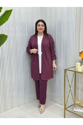 ست بالاتنه و پائین تنه حجاب بنفش زنانه سایز بزرگ GK - کد 927601093