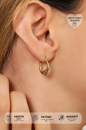 گوشواره طلا زرد زنانه 14 عیار Altınkesesi - کد 745147067