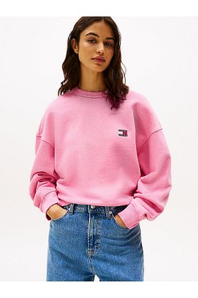 سوئیشرت صورتی زنانه ساده Tommy Hilfiger - کد 897131260