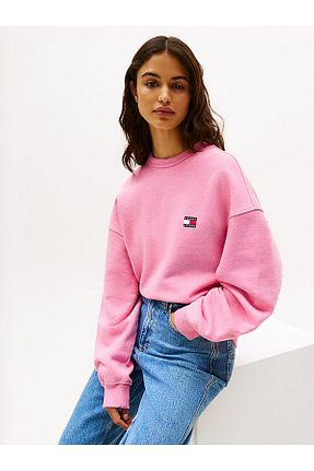 سوئیشرت صورتی زنانه ساده Tommy Hilfiger - کد 897131260