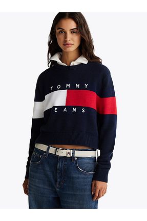پلیور سرمه ای زنانه رگولار Tommy Hilfiger - کد 883166510