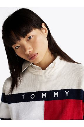 پلیور سفید زنانه رگولار Tommy Hilfiger - کد 883221043