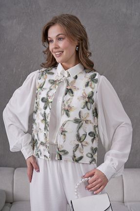ست بالاتنه و پائین تنه نباتی زنانه بافتنی Miss Allos - کد 921371943
