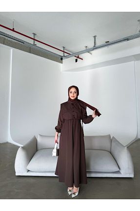 لباس حجاب قهوه ای زنانه رگولار ENSA TESETTUR - کد 828908642
