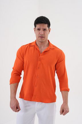 پیراهن نارنجی مردانه گشاد byata.style - کد 927611287