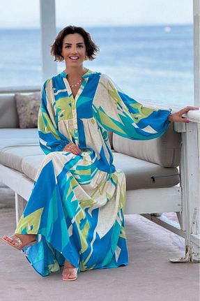 لباس آبی زنانه بافتنی Nevin Kaya Moda - کد 842011842