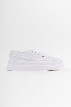 کفش اسنیکر سفید زنانه بند دار SHOEMARK - کد 819365474
