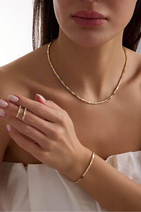 ست طلا طلائی زنانه 14 عیار Tufanlar Kuyumculuk - کد 927656395
