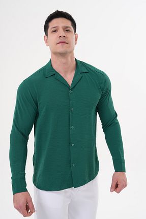 پیراهن سبز مردانه اورسایز byata.style - کد 927645322