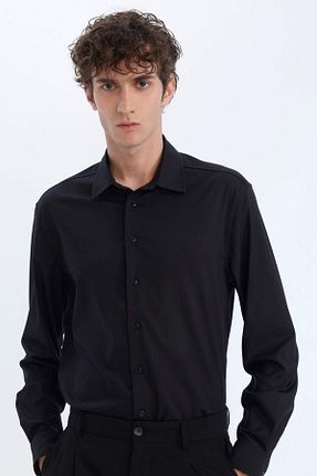 پیراهن مشکی مردانه رگولار Defacto - کد 927659793