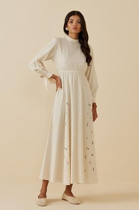 لباس حجاب بژ اورسایز Fahhar - کد 927655499