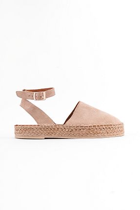صندل بژ زنانه پاشنه تخت SHOEMARK - کد 832978025