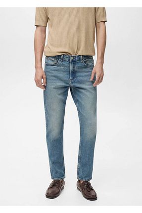 شلوار جین آبی مردانه رگولار MANGO Man - کد 867974006