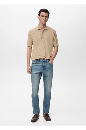 شلوار جین آبی مردانه رگولار MANGO Man - کد 867974006