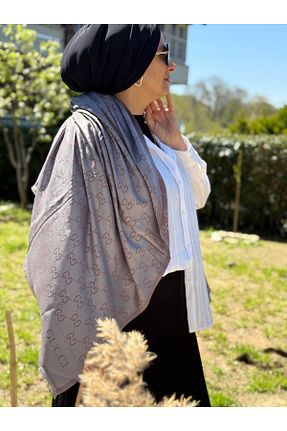 شال طوسی زنانه پنبه ای PIRILTI - کد 923482756