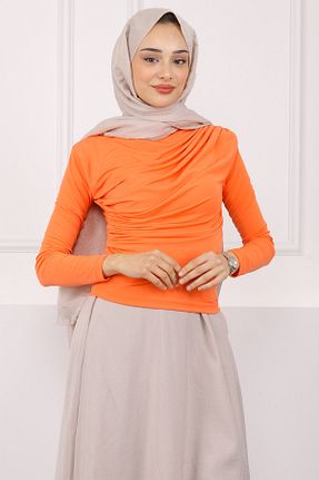 بلوز حجاب نارنجی زنانه رگولار İmajButik - کد 927678671