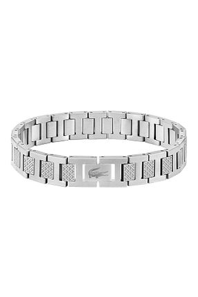 دستبند جواهر متالیک مردانه استیل (فولاد) Lacoste - کد 896056055