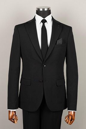 کت و شلوار مشکی مردانه یقه کتی Terziayhan - کد 927672060