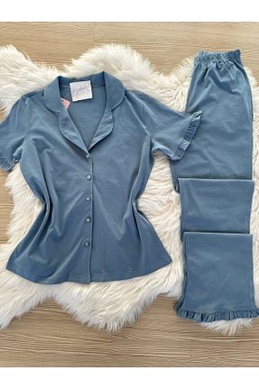 ست لباس راحتی آبی زنانه ساده Pijamacs - کد 927680344