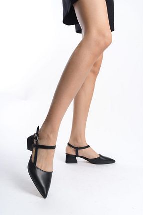 کفش پاشنه بلند کلاسیک مشکی زنانه چرم EFEMMODA - کد 927684736