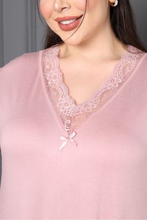لباس سایز بزرگ صورتی زنانه بامبو şuranur - کد 927776966