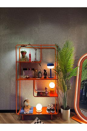 قفسه کتاب نارنجی 180 سانتی متر retron atölye woodworks - کد 927689743