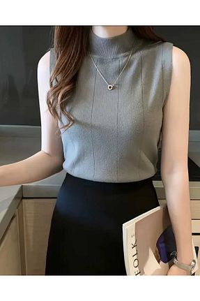 بلوز طوسی زنانه تریکو ASEZ BUTİK - کد 927690516