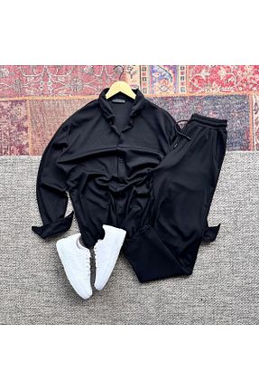 ست بالاتنه و پائین تنه مشکی مردانه بافتنی viperkombin - کد 927702501