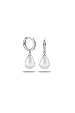گوشواره مروارید سفید مروارید فرهنگی bymissmücevherat - کد 692876211