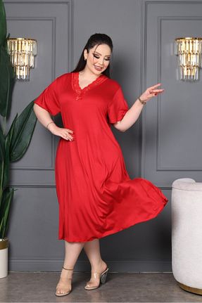 لباس سایز بزرگ قرمز زنانه بامبو şuranur - کد 927693393
