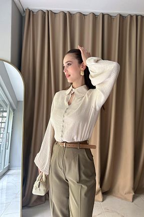 پیراهن بژ زنانه رگولار lizge giyim - کد 927709712