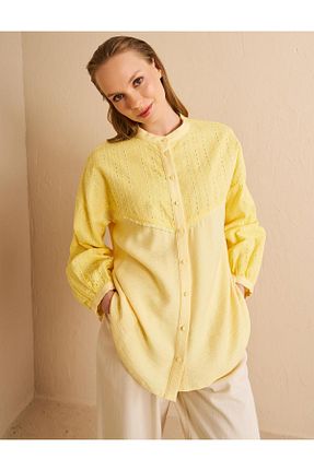 تونیک حجاب زرد بافتنی Kayra - کد 927715741