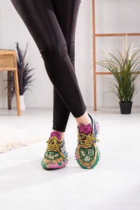 کفش اسنیکر خاکی زنانه بند دار Guja - کد 814564774