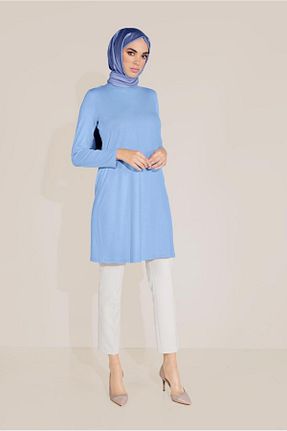 تونیک حجاب آبی زنانه مخلوط ویسکون Alvina - کد 872832416