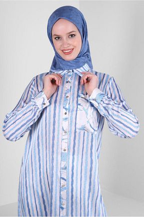 تونیک حجاب سرمه ای زنانه پلی استر Alvina - کد 804207536