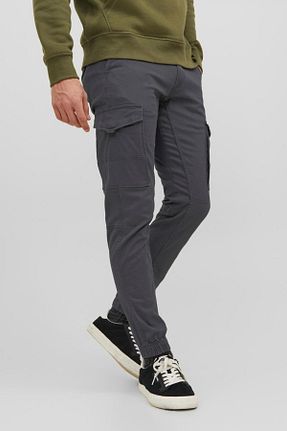 شلوار طوسی مردانه پنبه ای Jack & Jones - کد 32205726