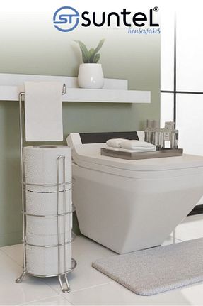 پایه دستمال توالت طوسی فلزی SUNTEL BANYO MUTFAK AKSESUARLARI - کد 927775184