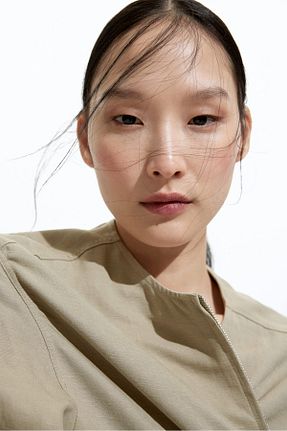کت خاکی زنانه مخلوط کتان H&M - کد 927784796