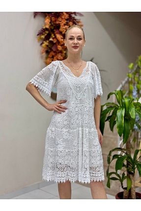 لباس سفید زنانه بافتنی Punta Otantik - کد 927777828