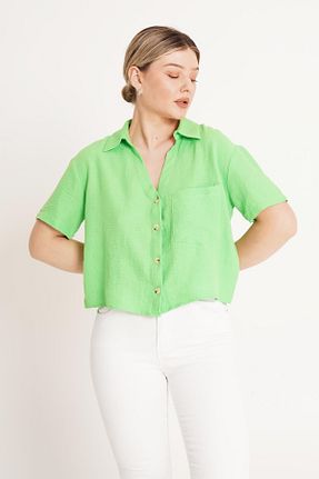 پیراهن سبز زنانه اورسایز Hipo Trend - کد 833072083